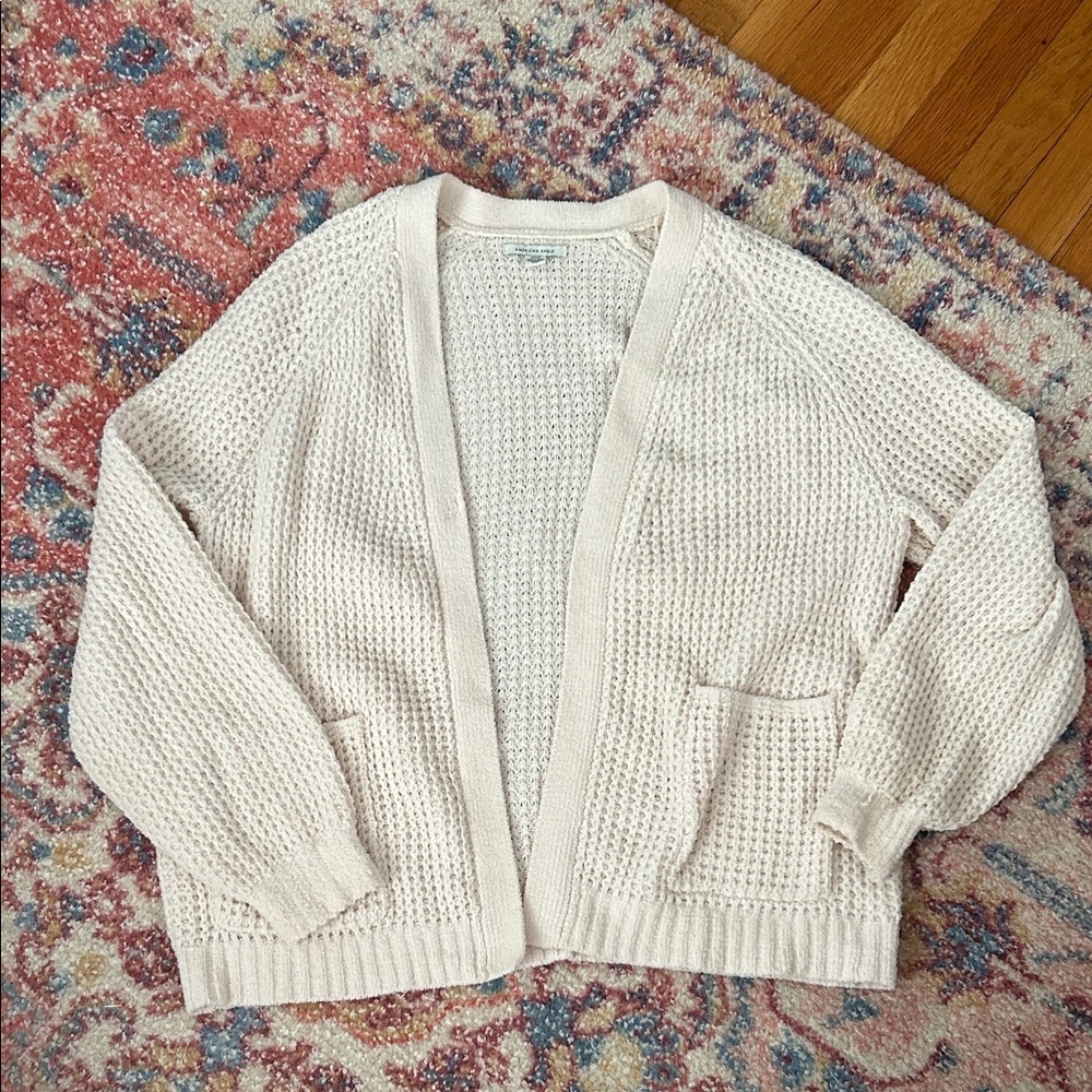 American Eagle Outfitters Cream Knit Cardigan